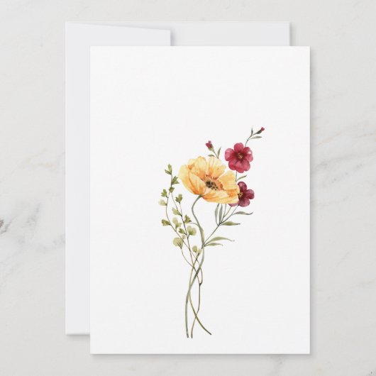 Invitation L'amour est en fleurs bordeaux fleurs nuptiale dou (Dos)