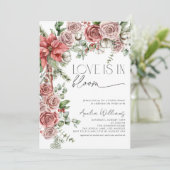 Invitation L'amour est en Fleurs d'hiver du pin rouge en fleu (Debout devant)