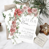 Invitation L'amour est en Fleurs d'hiver du pin rouge en fleu