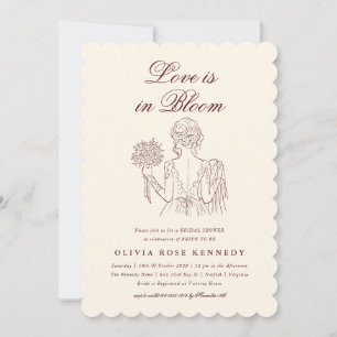 Invitation L'amour est en fleurs Élégante Illustration de la