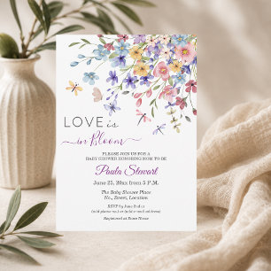 Invitation L'amour est en fleurs Fête bébé Libellules