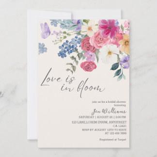 Invitation L'amour est en fleurs, fête de mariage printanière