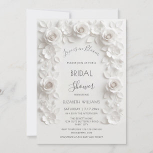 Invitation L'amour est en fleurs Fleurs de roses 3D