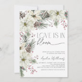 Invitation L'amour est en fleurs hiver Poinsettia Fleurs (Devant)
