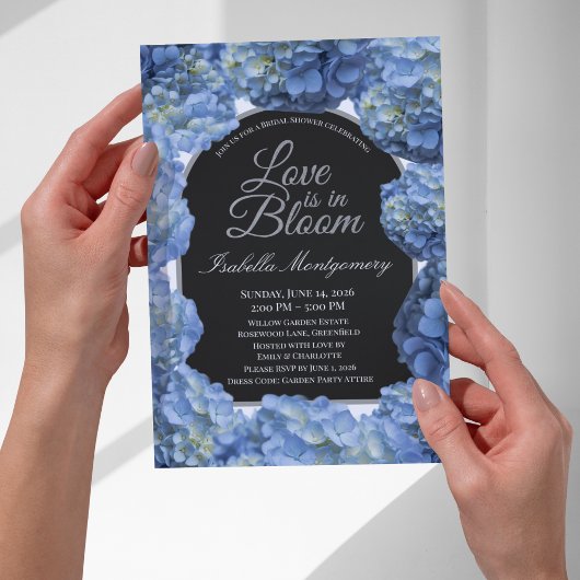 Invitation L'amour est en fleurs, Hydrangea Bleu Esthétique