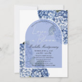 Invitation L'amour est en fleurs Hydrangea Bleu Moderne (Devant)