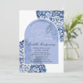 Invitation L'amour est en fleurs Hydrangea Bleu Moderne (Debout devant)