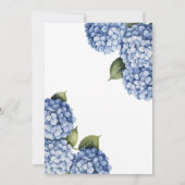Invitation L'amour est en fleurs Hydrangea Bleu Moderne (Dos)