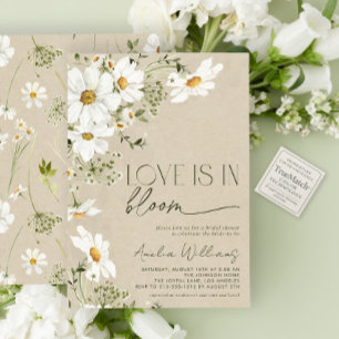Invitation L'amour est en fleurs Marguerite rustique Fleur sa