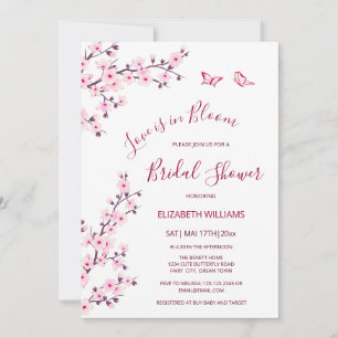 Invitation L'amour est en fleurs Mariage sous les cerisiers