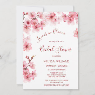 Invitation L'amour est en fleurs Mariage sous les cerisiers
