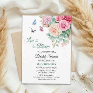 Invitation L'amour est en fleurs Papillons Shower de mariage