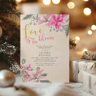Invitation L'amour est en fleurs Poinsettia Fête de fiançaill