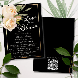 Invitation L'amour est en fleurs Roses blanches Fête de maria