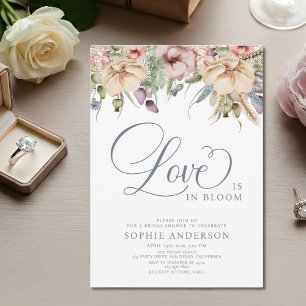 Invitation L'amour est en fleurs Salle de mariage floral