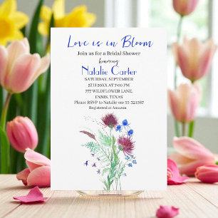 Invitation L'amour est en fleurs Thistle Floral Baby Shower M