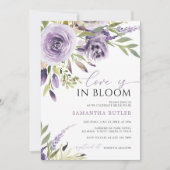 Invitation L'amour est en Rose de fleurs violet en fleurs Fêt (Devant)