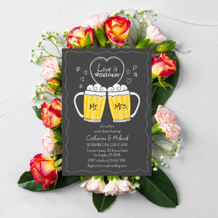 Invitation L'Amour Est En Train De Brûler La Main Tirée Chalk