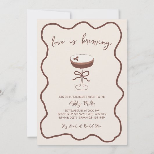 Invitation L'Amour Est En Train De Brûler La Main Tirée Espre (Devant)