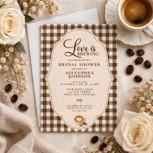 Invitation L'Amour est en train de faire du café Marron Gingh
