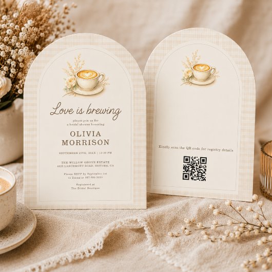 Invitation L'amour est en train de faire du café Rustique Flo