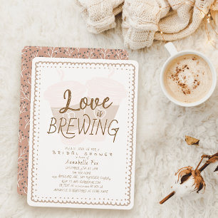Invitation L'amour est en train de préparer des tasses de caf