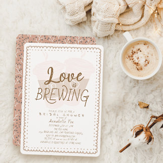 Invitation L'amour est en train de préparer des tasses de caf