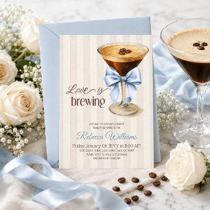 Invitation L'amour est en train de préparer le café Blue Stri