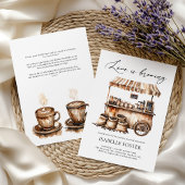 Invitation L'amour est en train de préparer un café pour la d