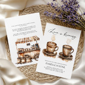 Invitation L'amour est en train de préparer un café Rustique