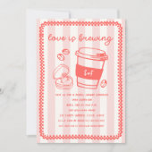 Invitation L'amour est en train de se préparer Doodle Rose Fê (Devant)