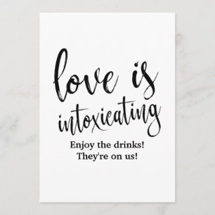Invitation L'amour est enivrant Abordable Bar Mariage Panneau