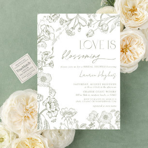 Invitation L'amour est florissant Sage Green Fête des mariées