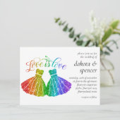 Invitation L'amour est l'amour | Parties scintillant arc-en-c (Debout devant)