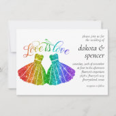 Invitation L'amour est l'amour | Parties scintillant arc-en-c (Devant)