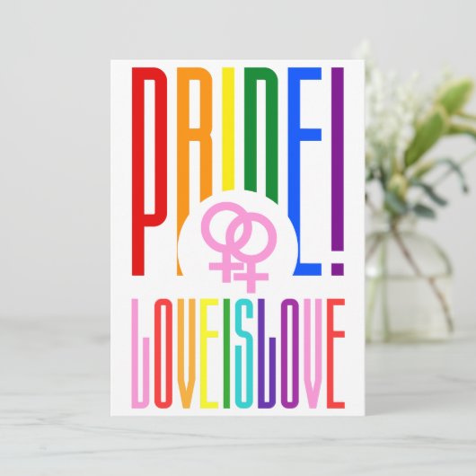 Invitation L'amour est l'amour Texte de fierté lesbienne LGBT (Debout devant)