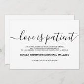 Invitation L'amour est le Mariage patient reporté Libération  (Devant / Derrière)