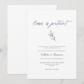 Invitation L'amour est le patient Changer la date Aquarelle V (Devant / Derrière)