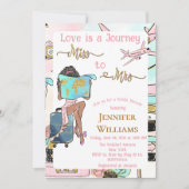 Invitation L'amour est le voyage de Mlle à Mme Fête des marié (Devant)