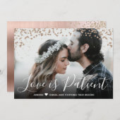 Invitation L'amour est patient Annonce de report de mariage (Devant / Derrière)