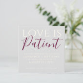 Invitation L'amour est patient Annonce de report de mariage (Debout devant)