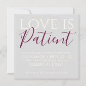 Invitation L'amour est patient Annonce de report de mariage (Devant)