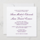 Invitation L'amour est patient.. aubergine & argent script co (Dos)