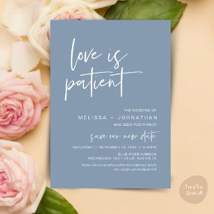 Invitation L'amour est patient, changer notre Mariage Nouvell