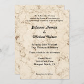 Invitation L'amour est Patient Crème Mariage en marbre (Devant / Derrière)