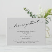 Invitation L'amour est Patient Light Grey Postponed Mariage C (Debout devant)