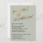 Invitation L'amour est patient mais nous n'avons pas pu atten (Devant)