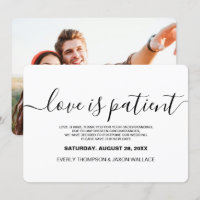 L'amour est patient Mariage photo personnalisé pos