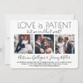Invitation L'amour est Patient Mariage Réception 4 Collage de (Devant)