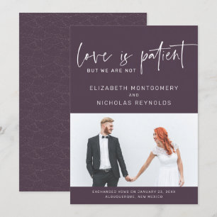 Invitation L'amour est patient, nous ne le sommes pas   Faire